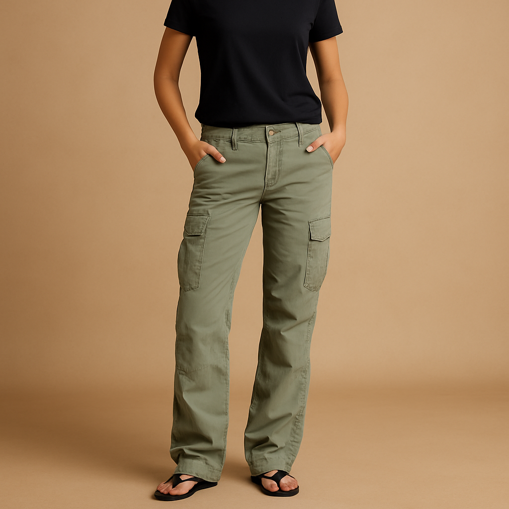 Women’s cargo pants Harper with straight-leg fit, functional pockets, and versatile design for casual and adventurous outfits.