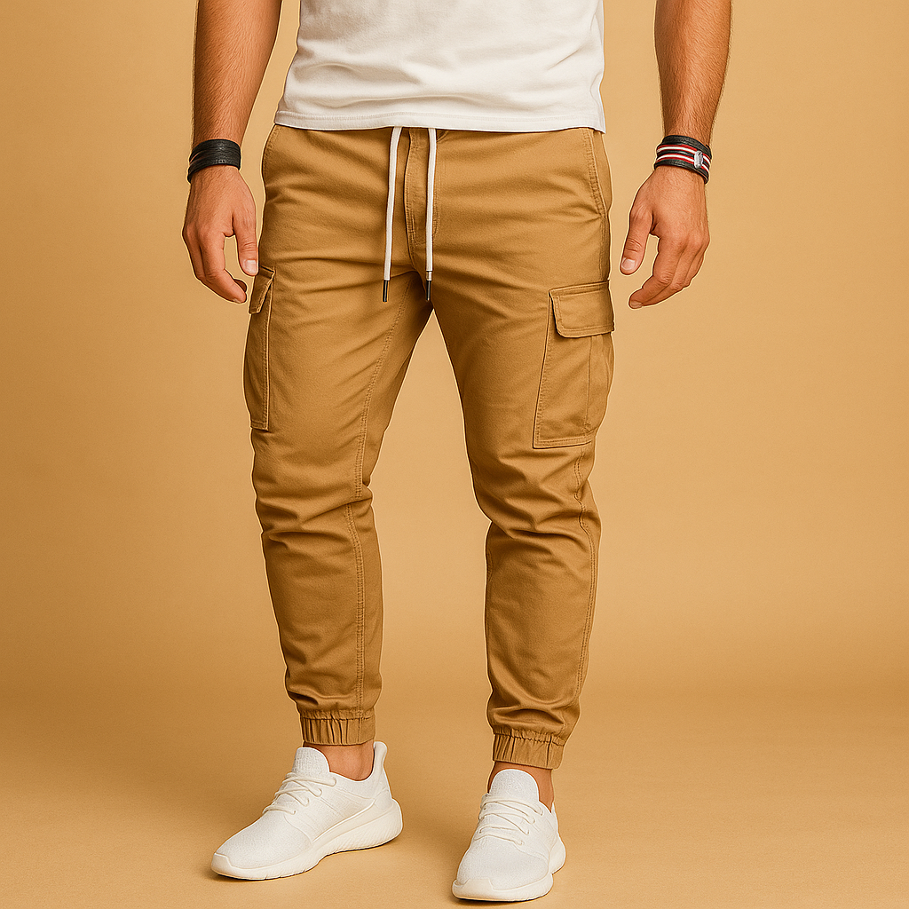 Men’s cargo pants with multiple pockets and a comfortable straight fit, ideal for outdoor adventures, travel, and everyday casual wear.