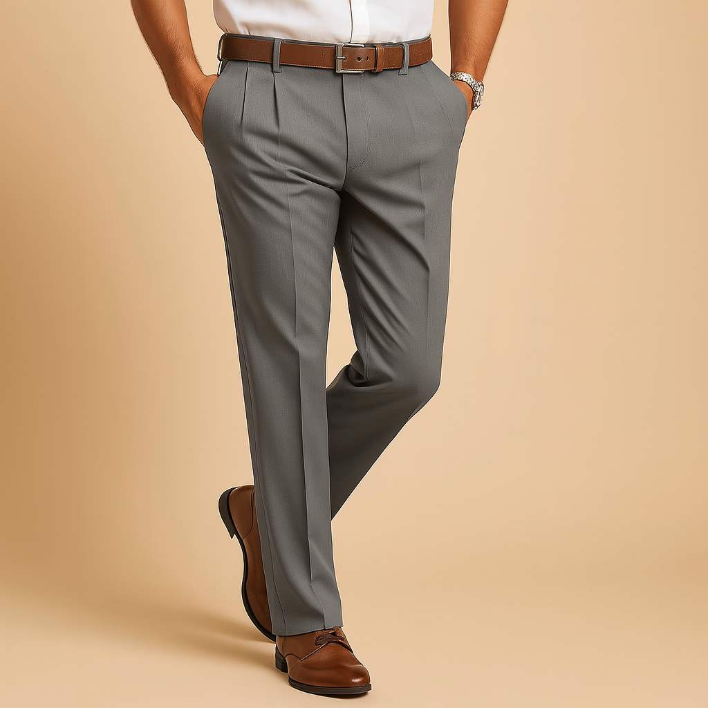 Men’s casual chino pants with a relaxed fit and breathable fabric, perfect for smart-casual wear at work, dinners, or weekend outings.
