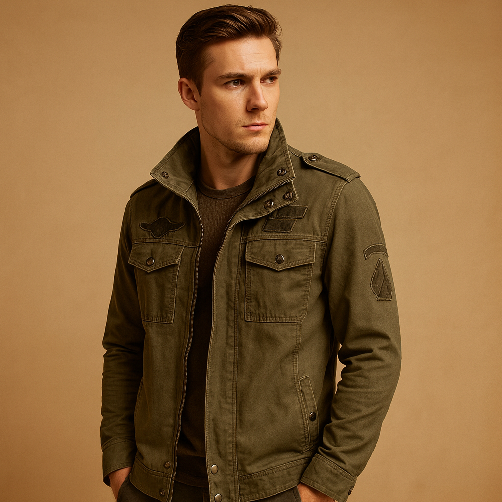 Men’s classic biker jacket with long sleeves and sleek modern design, perfect for casual wear or evening outings.