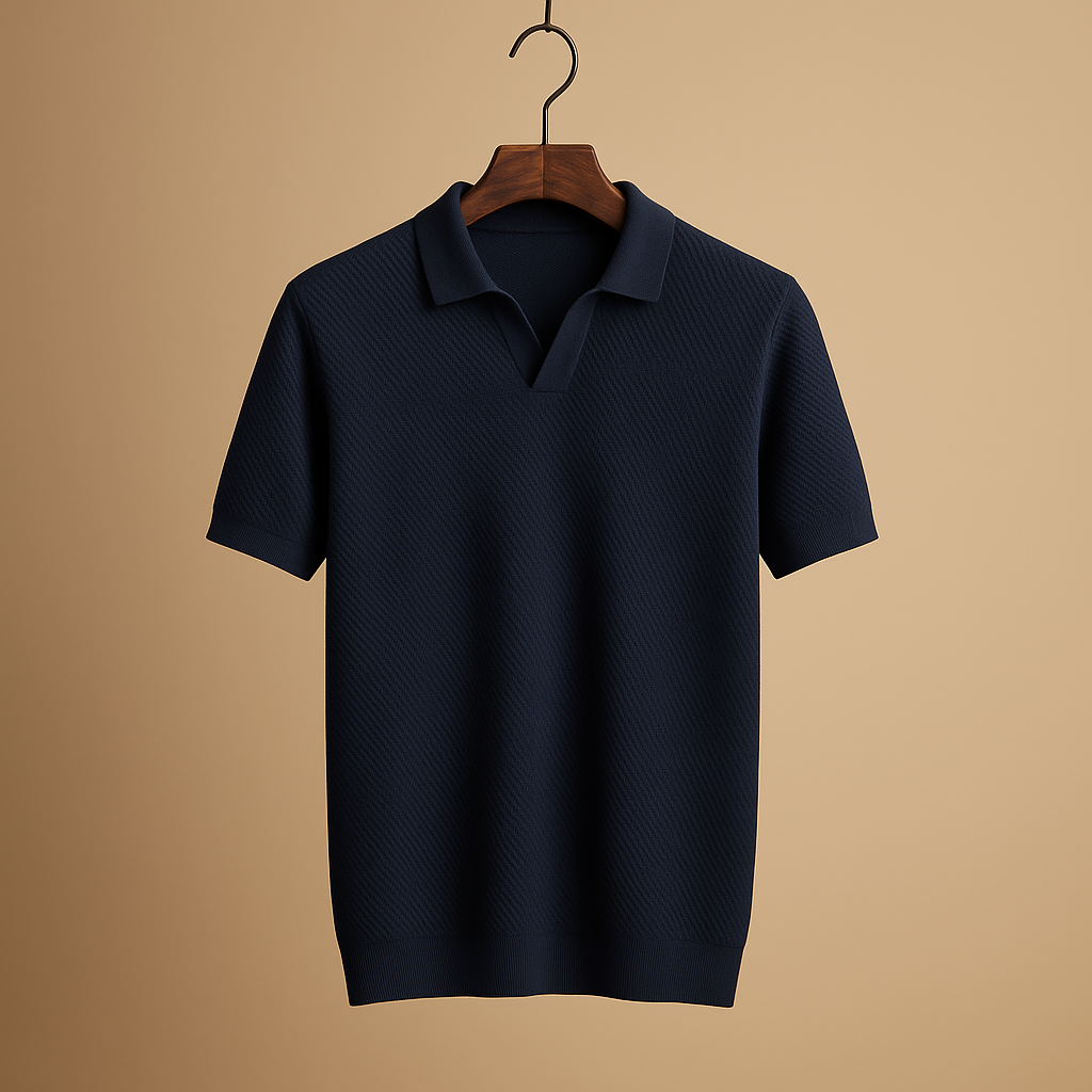 Men’s classic slim fit polo shirt with button collar, available in timeless colors, perfect for casual, office, or semi-formal wear.