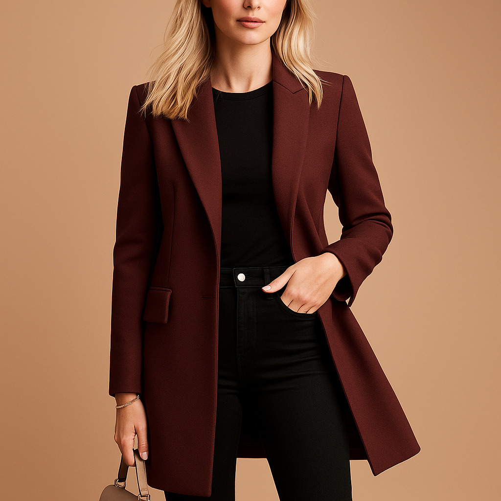 Women’s double-breasted trench coat with a tailored fit and classic details, perfect for formal occasions, work, or stylish daily wear.