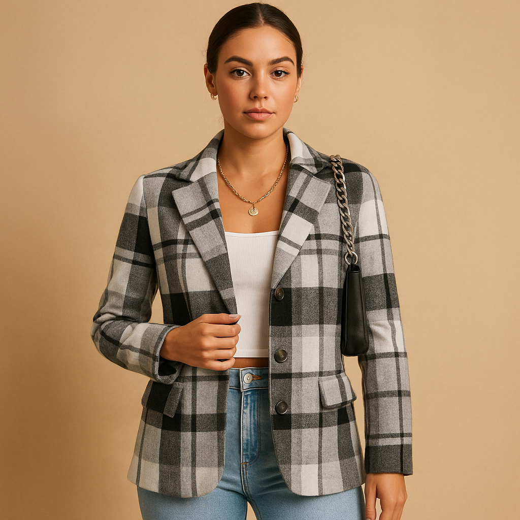 Elegant open front blazer for women with a feminine silhouette and breathable comfort, ideal for work, casual settings, and evening occasions.