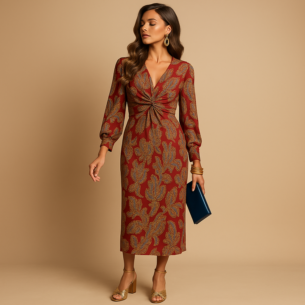 Women’s elegant timeless dress with flattering silhouette and classic design, perfect for formal events, daily wear, and all seasons.