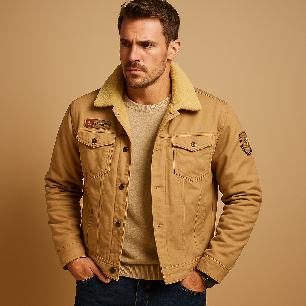 Men’s fleece motorcycle jacket with reinforced protection and sporty design, ideal for cold-weather rides and everyday wear.