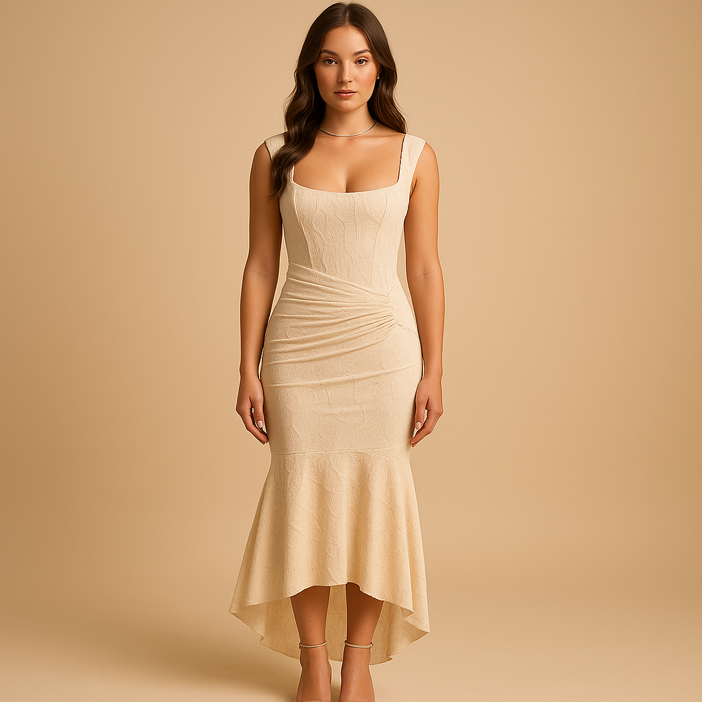 Women’s floral midi dress with flowy fit and lightweight fabric, perfect for summer brunches, garden parties, and casual outings.