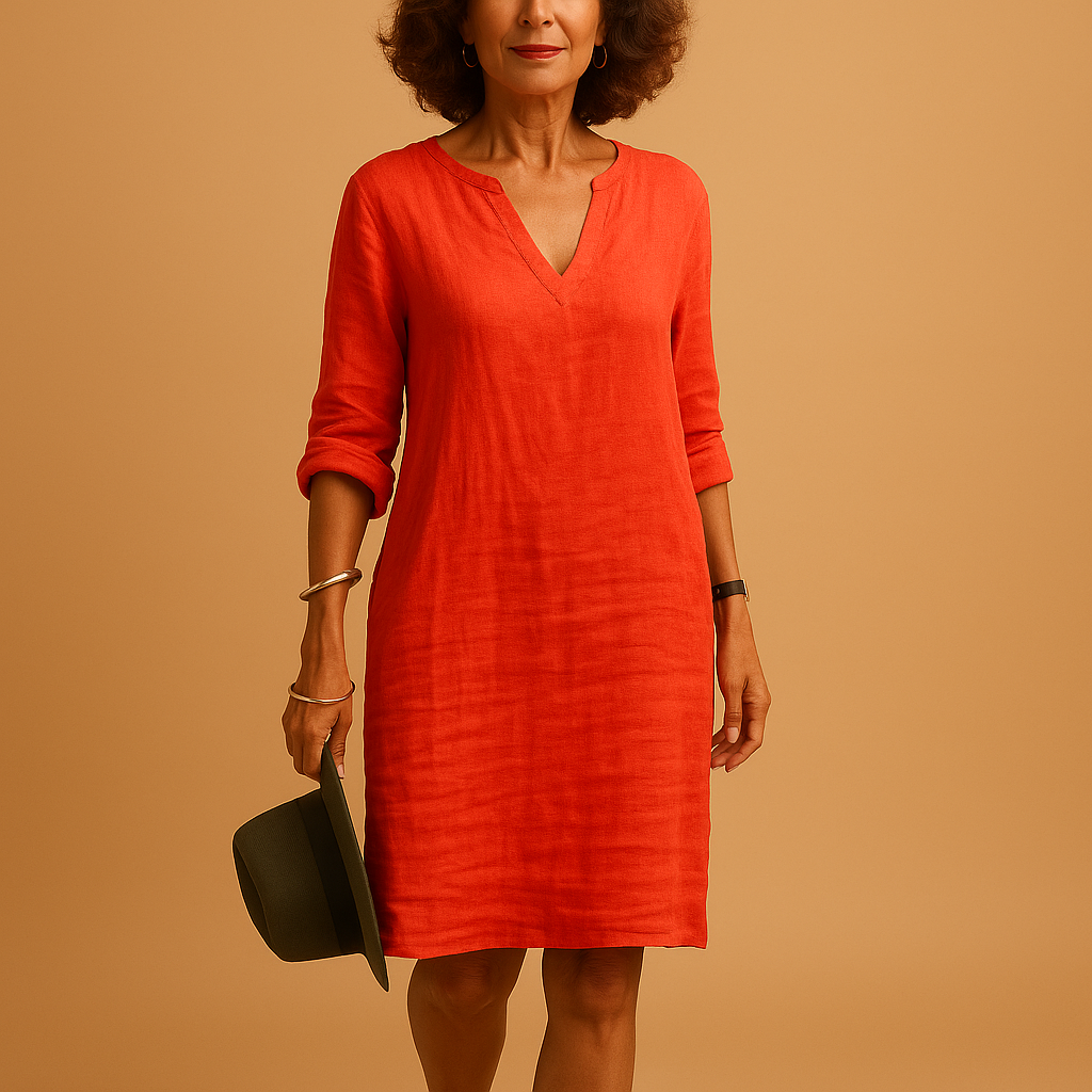 Light summer dress for women with airy breathable fabric and flattering fit, ideal for beach walks and sunny casual occasions.