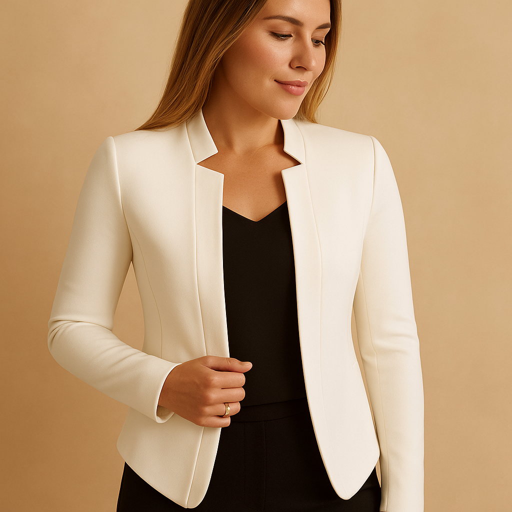 Lightweight blazer for women with lapel collar and regular fit, ideal for spring and summer styling.