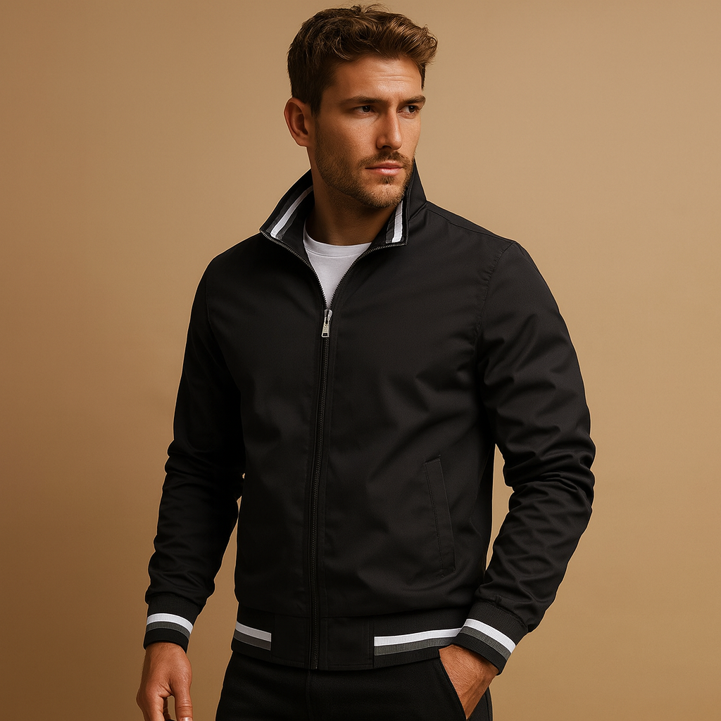 Men’s lightweight breathable summer jacket with zipper and timeless design, ideal for casual and formal wear during warm days.
