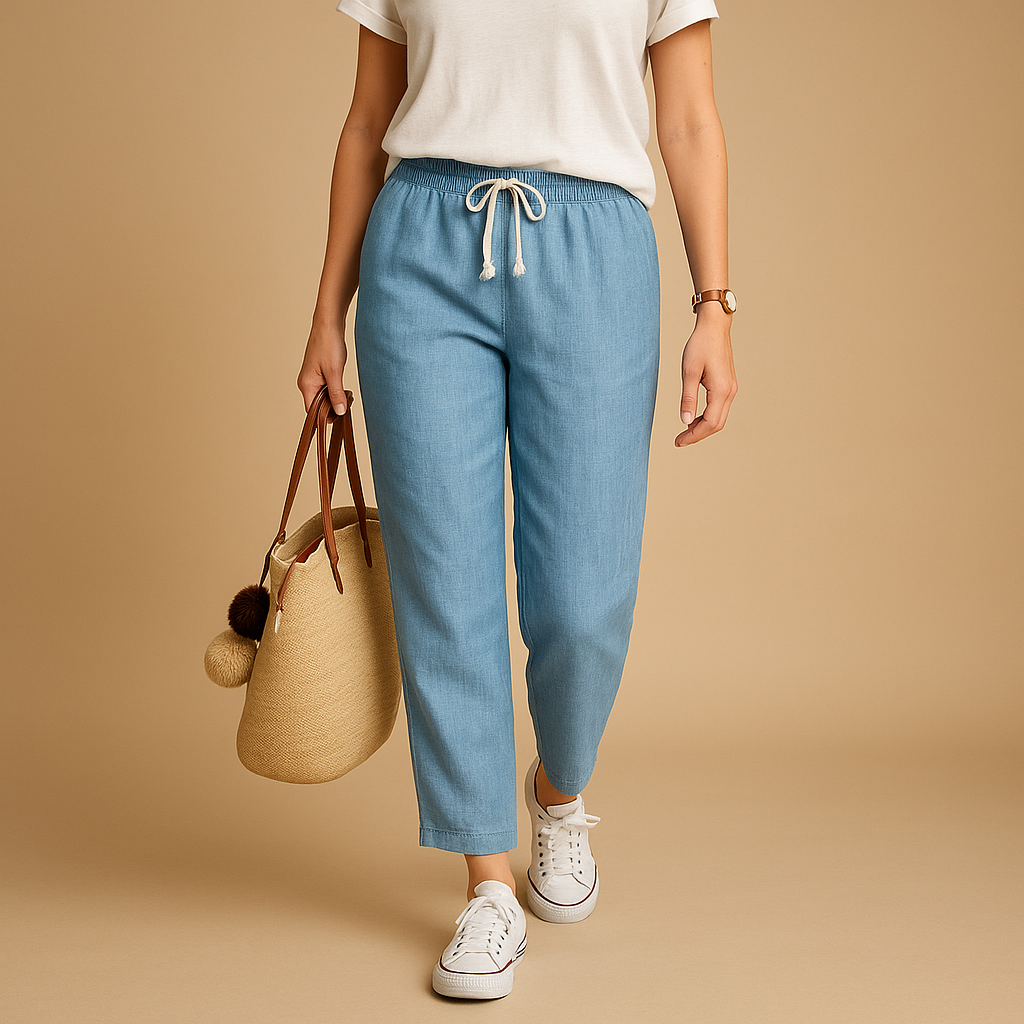 Women’s lightweight casual pants with breathable fabric and flexible fit, perfect for spring, casual wear, and active days.