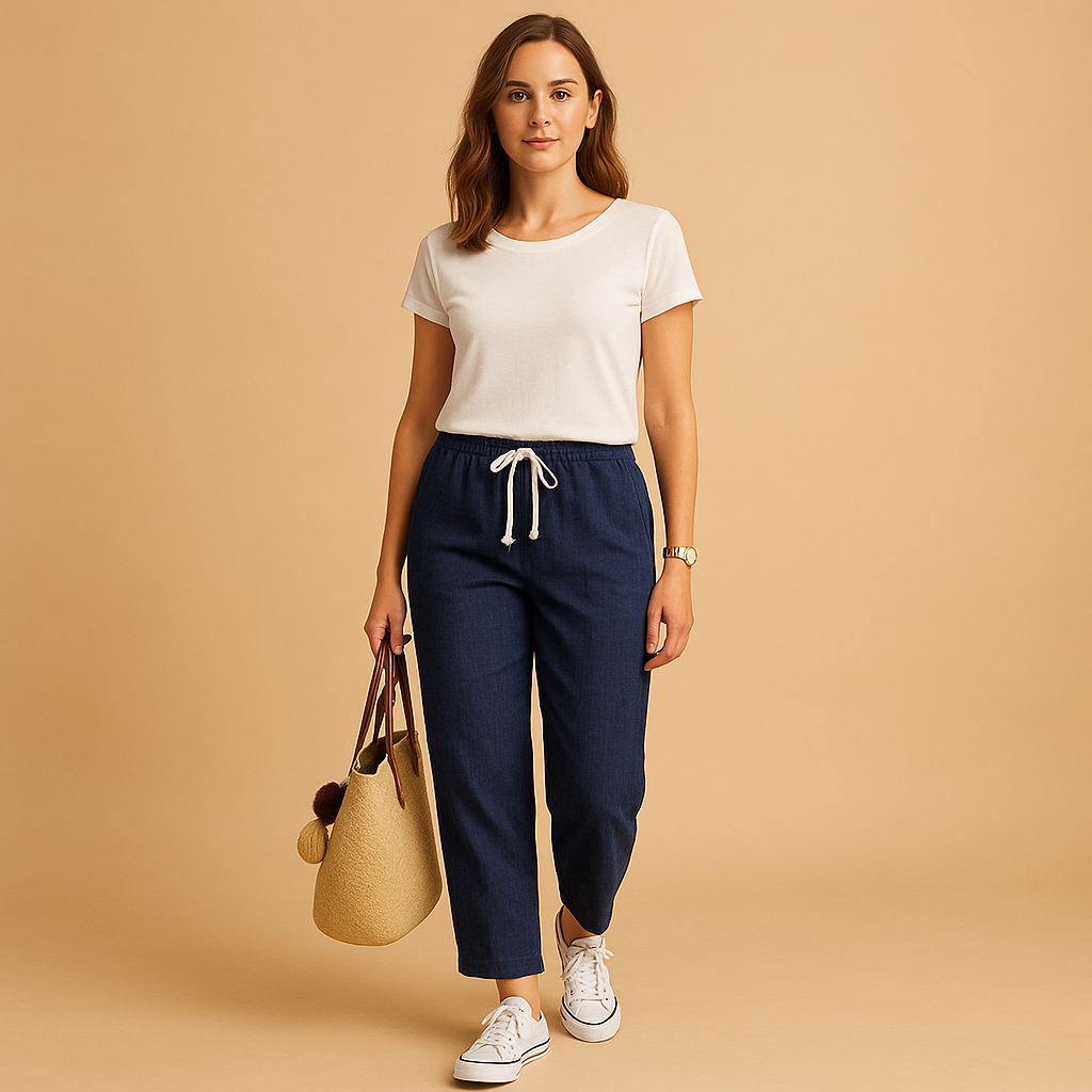 Women’s lightweight casual pants with breathable fabric and flexible fit, perfect for spring, casual wear, and active days.