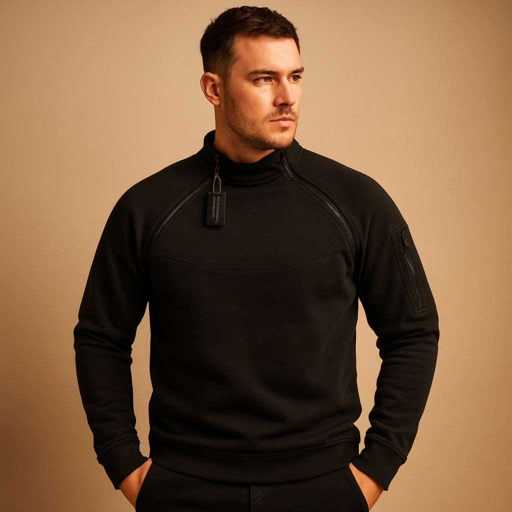 Men’s lightweight crew neck sweater made from soft, flexible fabric, minimalist, timeless, and perfect for everyday wear.