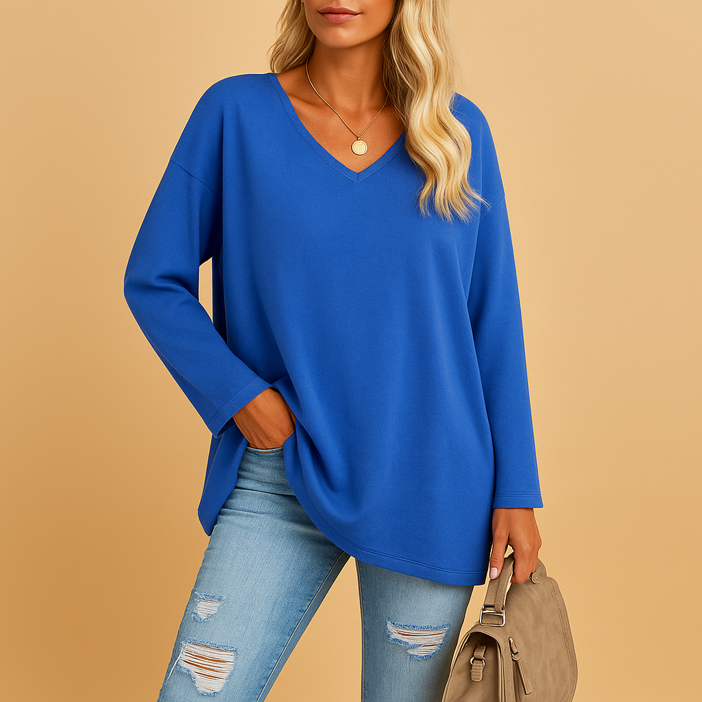 Women’s lightweight round-neck summer top with short sleeves and loose fit, perfect for warm days and casual outfits.