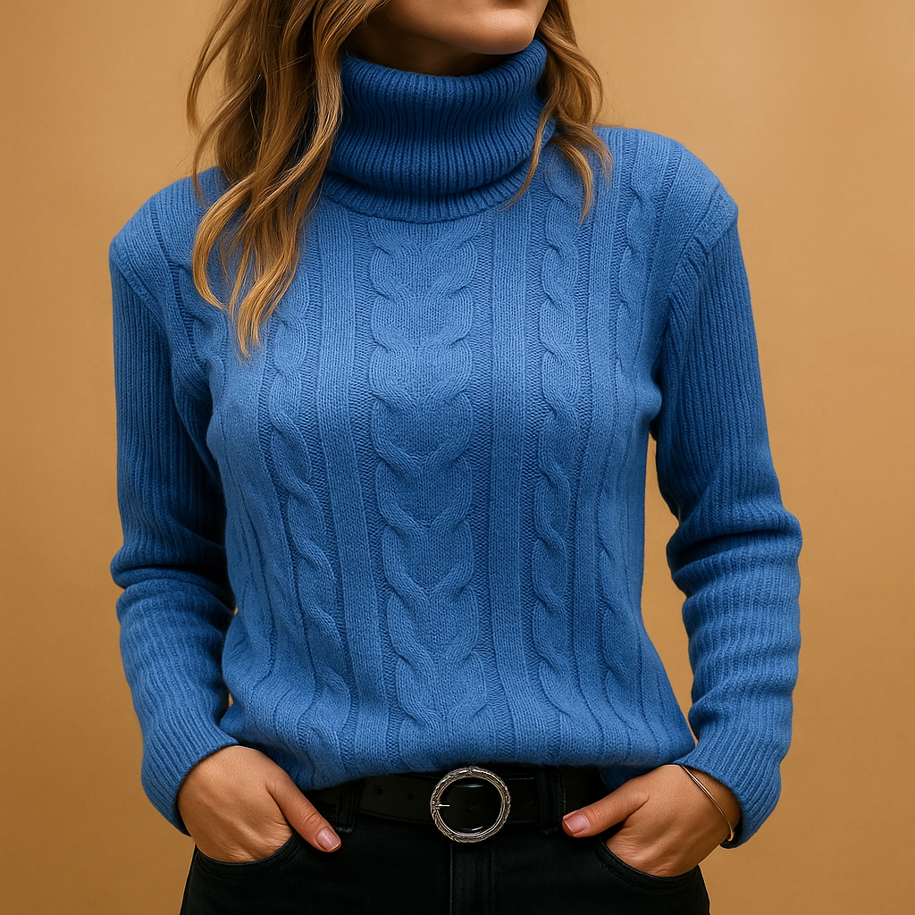 Women’s lightweight turtleneck sweater with relaxed fit and minimalist design, made from soft breathable fabric. Ideal for casual, work, or everyday wear.