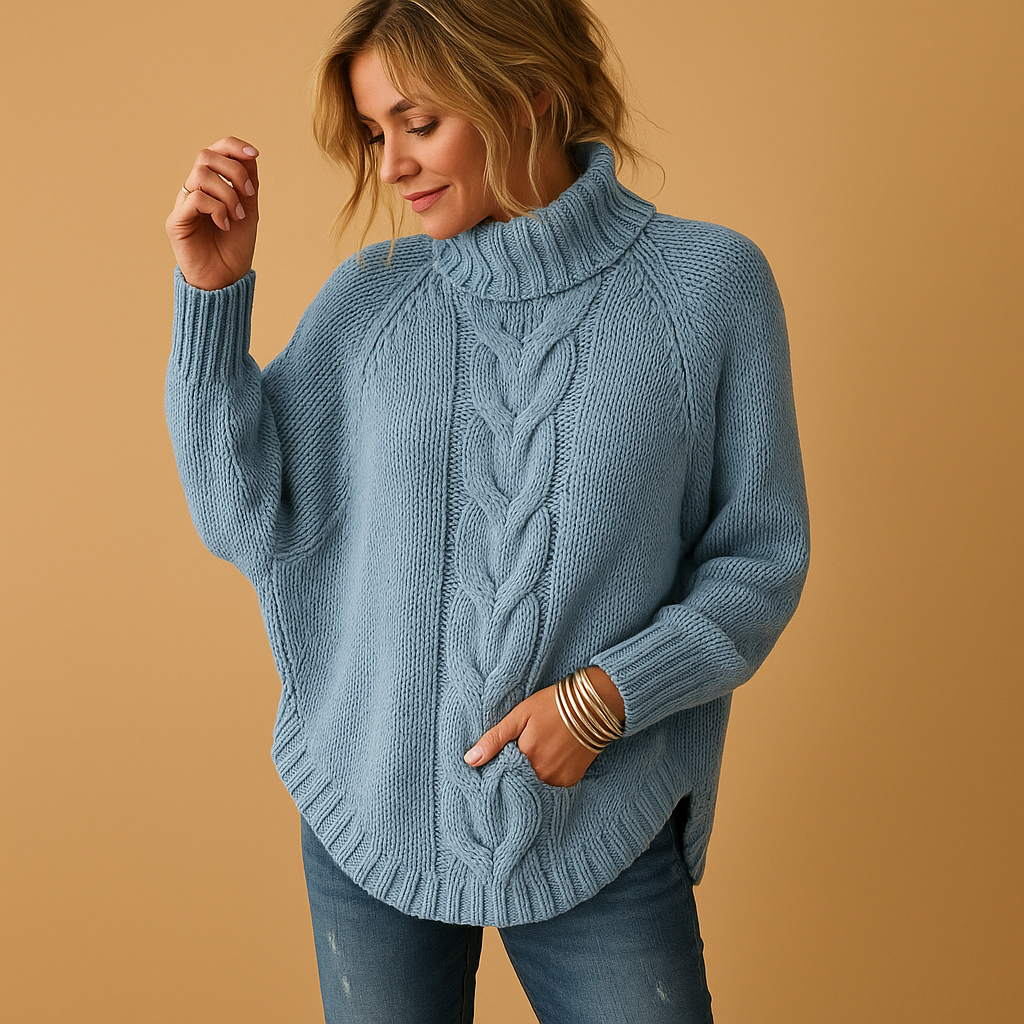 Women’s long chunky knit sweater in seasonal colors with relaxed fit and thick soft fabric. Ideal for winter layering and casual chic outfits.