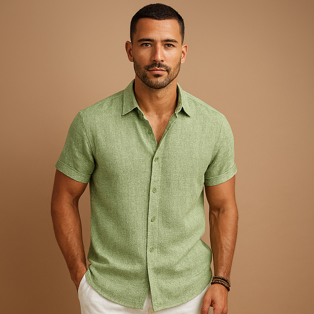 Modern casual shirt for men with tailored fit and classic design, perfect for casual days, weekends, and semi-formal occasions.