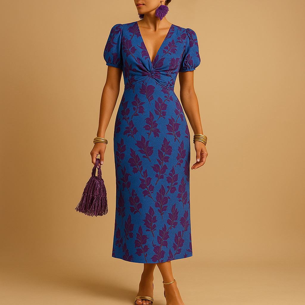 Puff sleeve elegant dress for women with a flattering fit and refined silhouette, perfect for dinners, parties, and special occasions.