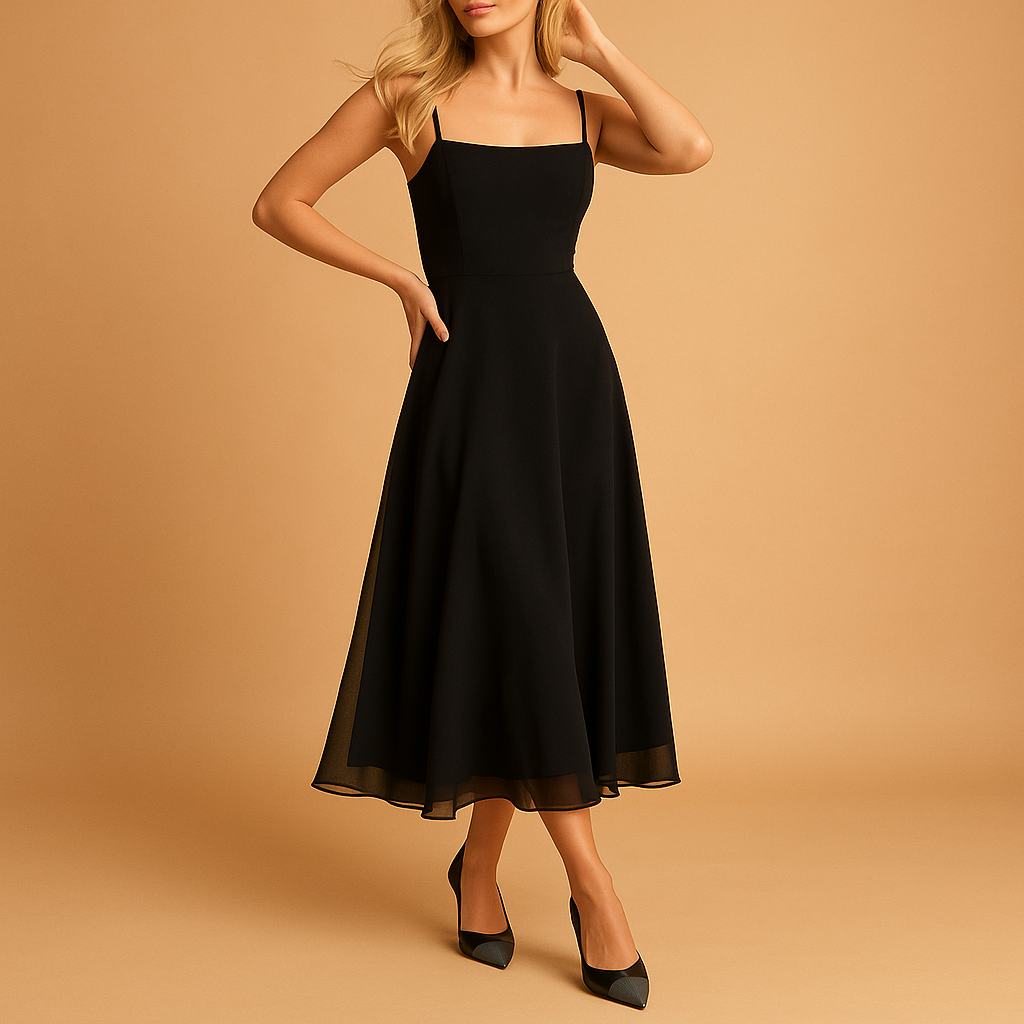 Women’s sleeveless solid color dress with minimalist design and flattering fit, ideal for summer brunches, formal occasions, and casual wear.