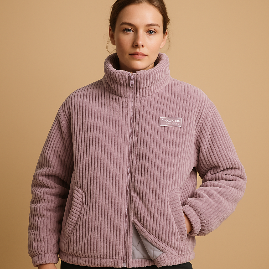 Men’s corduroy jacket with soft multi-layer texture and warm cotton lining, perfect for casual wear and cold autumn or winter days.