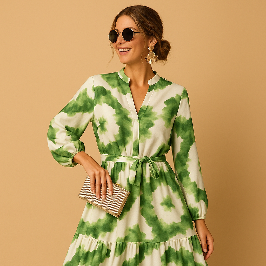 Women’s V-neck maxi dress with long sleeves and flowy silhouette, perfect for formal occasions, dinners, and romantic evenings.