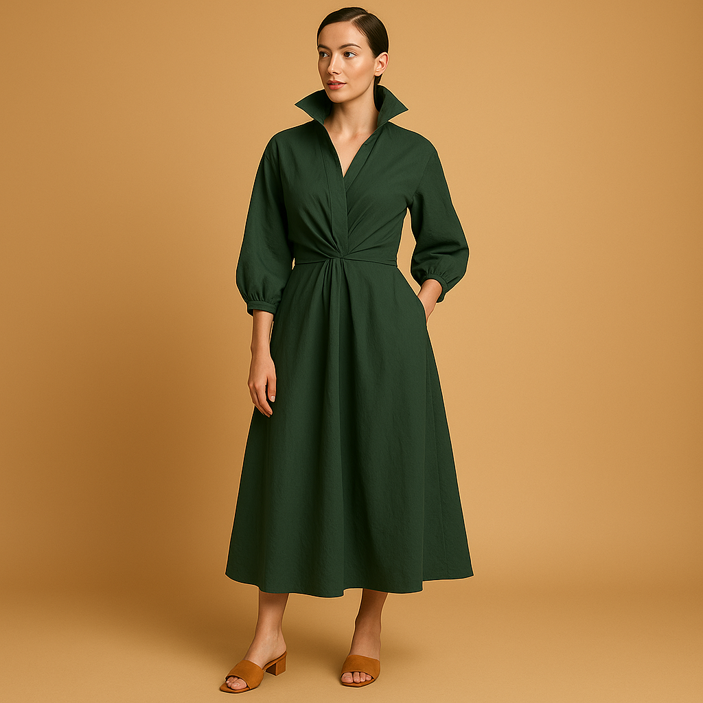 Vintage A-line dress for women with flattering waist and breathable fabric, perfect for weddings, dinners, and elegant casual wear.