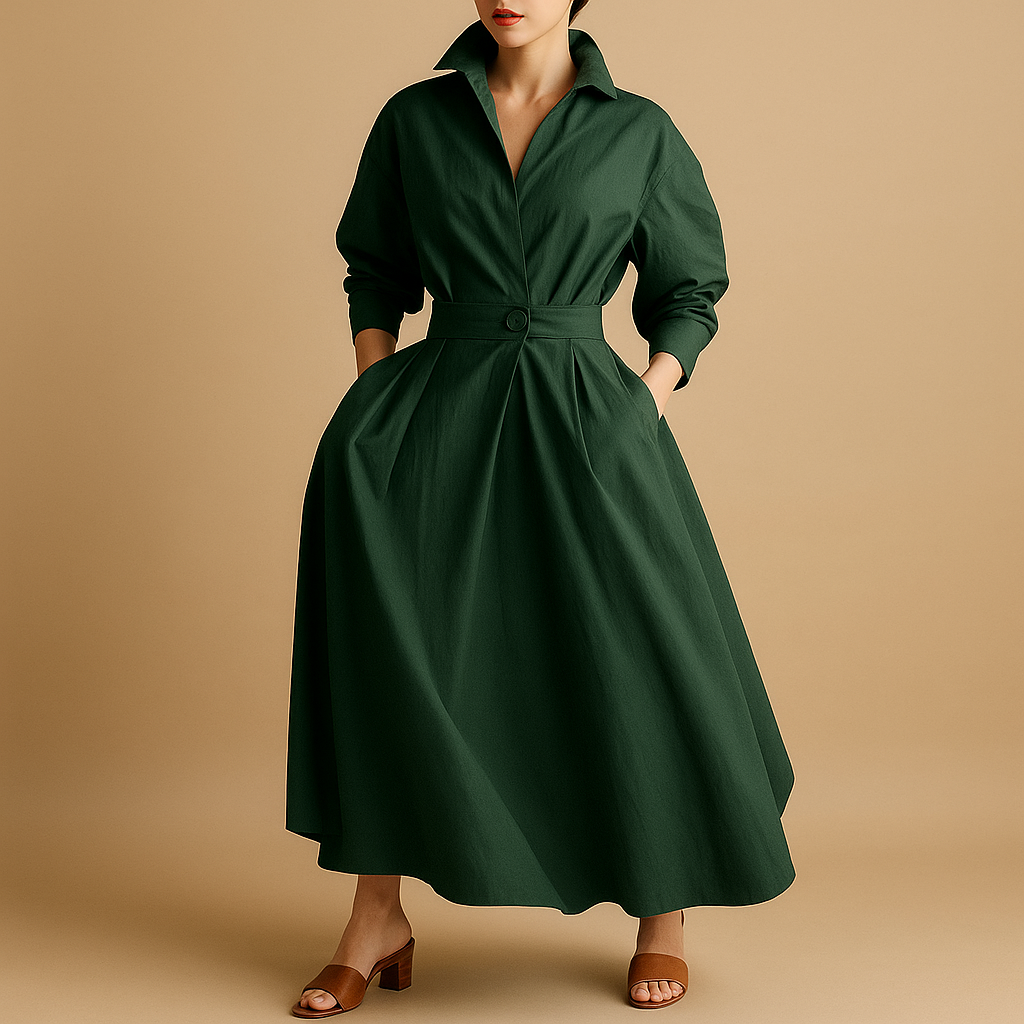 Vintage A-line dress for women with flattering waist and breathable fabric, perfect for weddings, dinners, and elegant casual wear.
