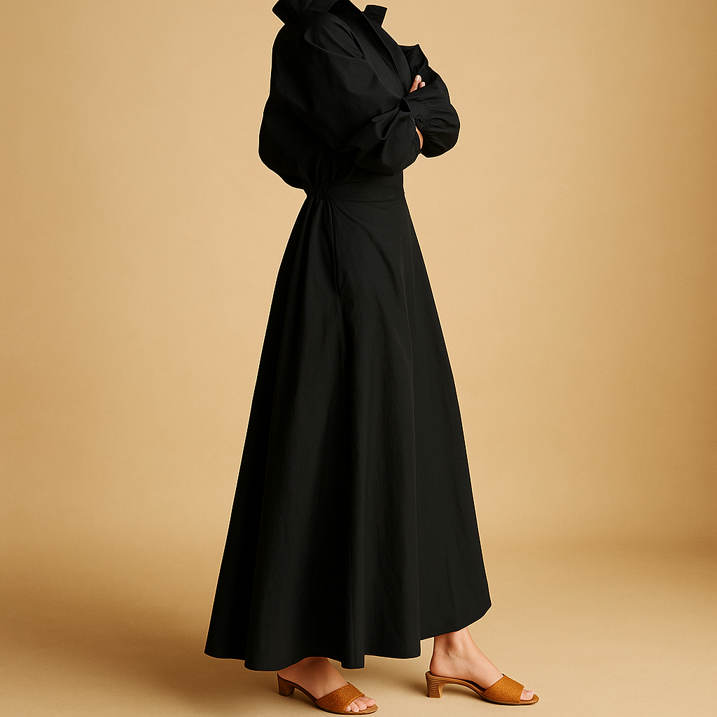 Vintage A-line dress for women with flattering waist and breathable fabric, perfect for weddings, dinners, and elegant casual wear.