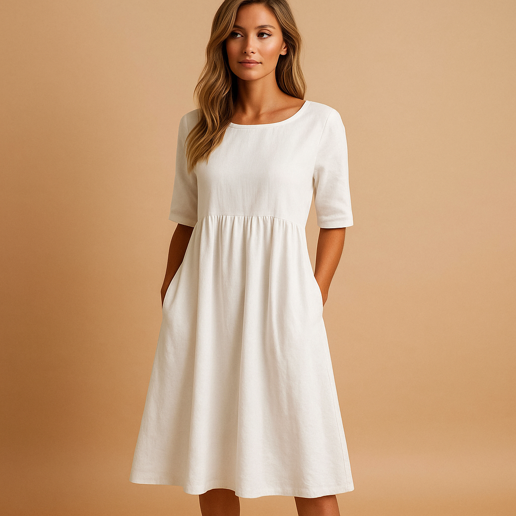 Vintage midi dress for women with an elegant silhouette and retro-inspired style, perfect for all seasons and special occasions.