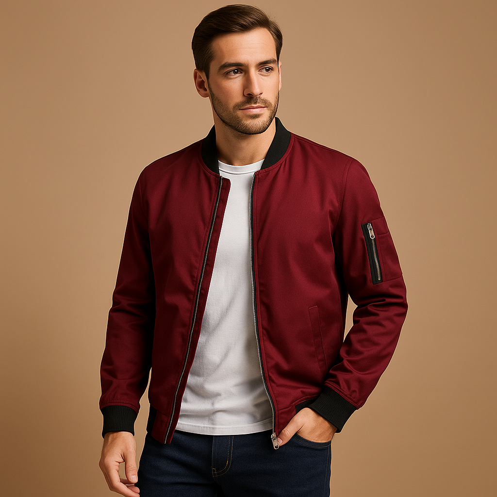 Men’s water-repellent summer jacket with modern fit and timeless design, perfect for casual walks and formal occasions.