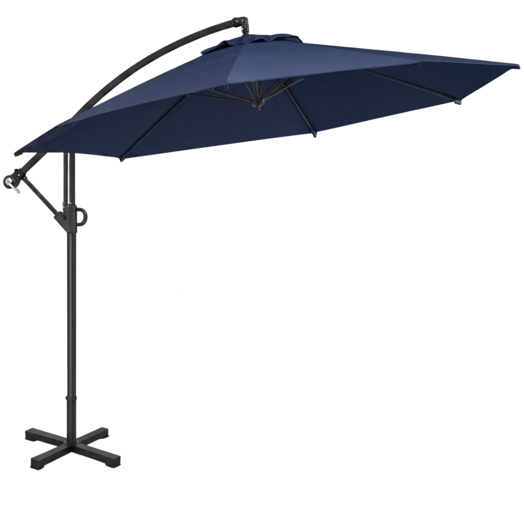 10 ft Offset Patio Umbrella with Tilt Adjustment and Cross Base