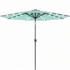 10 ft Solar LED Patio Umbrella with Tilt and Crank for Backyard