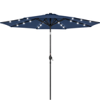 10 ft Solar LED Patio Umbrella with Tilt and Crank for Backyard