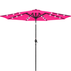 10 ft Solar LED Patio Umbrella with Tilt and Crank for Backyard
