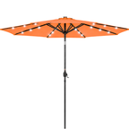 10 ft Solar LED Patio Umbrella with Tilt and Crank for Backyard