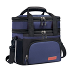 16L Insulated Lunch Bag with Two Compartments and Shoulder Strap