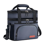 16L Insulated Lunch Bag with Two Compartments and Shoulder Strap