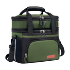 16L Insulated Lunch Bag with Two Compartments and Shoulder Strap