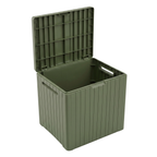 Patio Storage Deck Box with Resin Construction and Hinged Lid