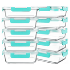 Glass Meal Prep Containers with Lids for Storage and Reheating