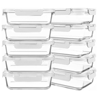 Glass Meal Prep Containers with Lids for Storage and Reheating