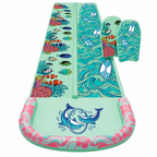25 ft Double Lane Lawn Water Slide with Splash Pool and Bodyboards