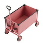 Foldable Utility Wagon Cart with Telescopic Handle and Swivel Wheels