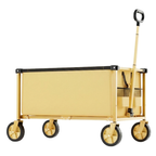 Foldable Utility Wagon Cart with Telescopic Handle and Swivel Wheels