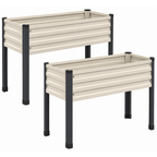 2-piece Galvanized Raised Garden Beds with Legs 48 x 18 x 30 Inches