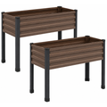 2-piece Galvanized Raised Garden Beds with Legs 48 x 18 x 30 Inches