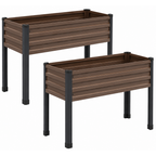 2-piece Galvanized Raised Garden Beds with Legs 48 x 18 x 30 Inches