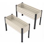 2-piece Galvanized Raised Garden Beds with Legs 48 x 18 x 30 Inches