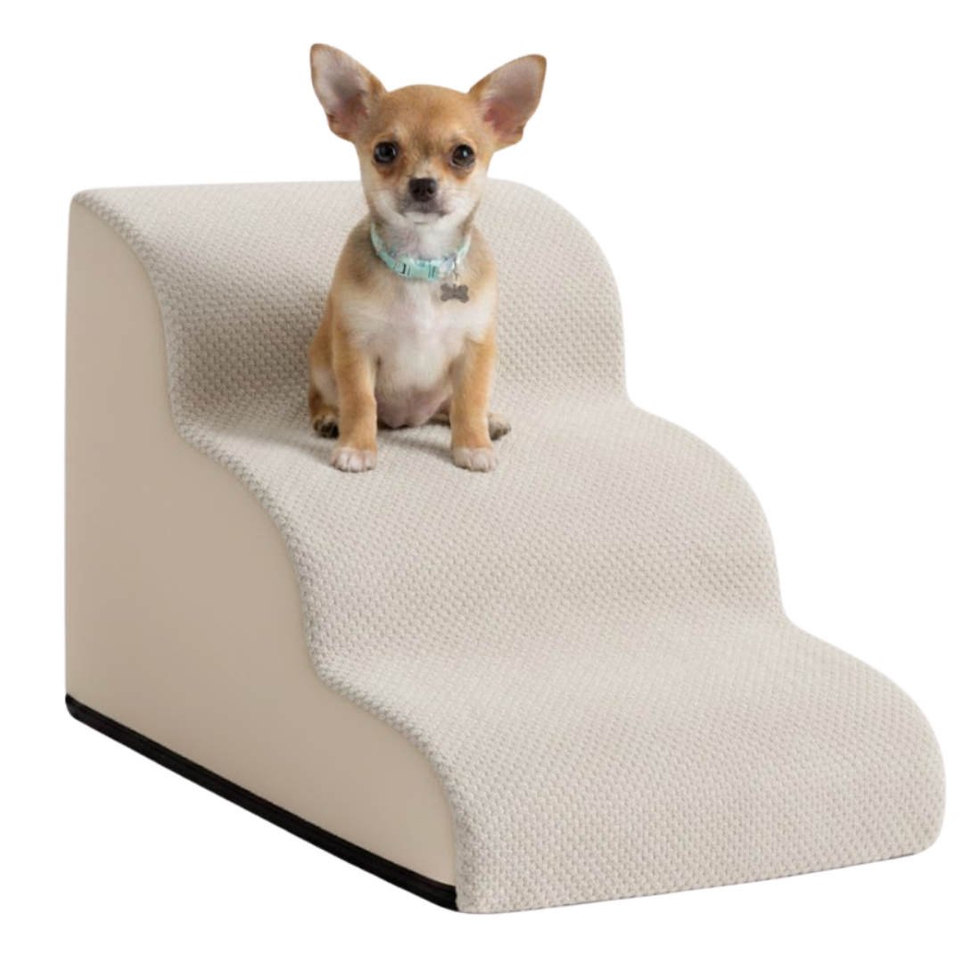 3-Step Pet Stairs for Small Dogs & Cats, Ramp for Sofa, Chair, or Bed