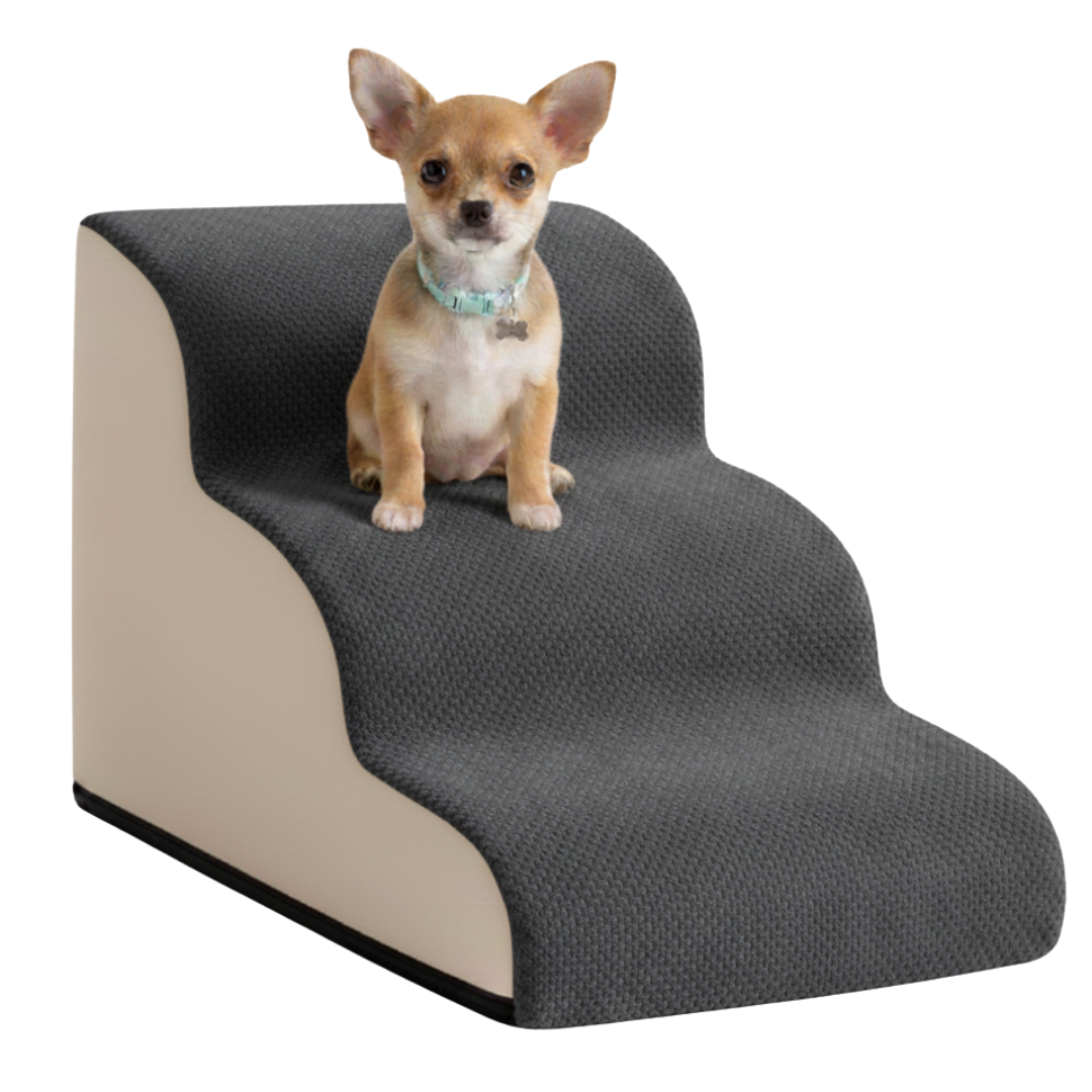 3-Step Pet Stairs for Small Dogs & Cats, Ramp for Sofa, Chair, or Bed