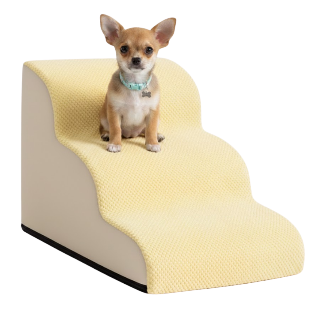 3-Step Pet Stairs for Small Dogs & Cats, Ramp for Sofa, Chair, or Bed